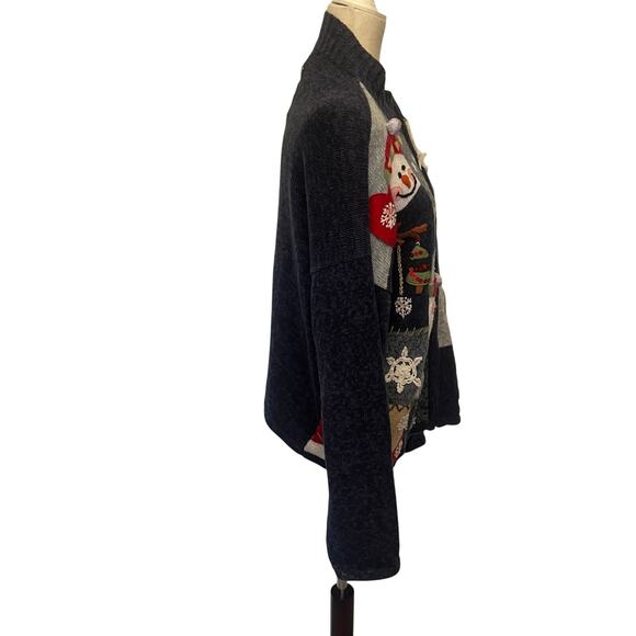 Heirloom Collectibles Christmas Y2K Zip Sweater Sz XL Snowman Ugly Christmas - Picture 5 of 16